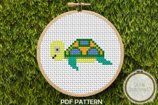 Baby Turtle Modern Cross Stitch