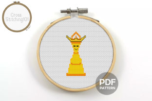 Chess King Modern Cross Stitch