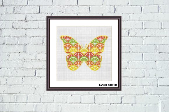 Citrus Butterfly Ornament Cross Stitch