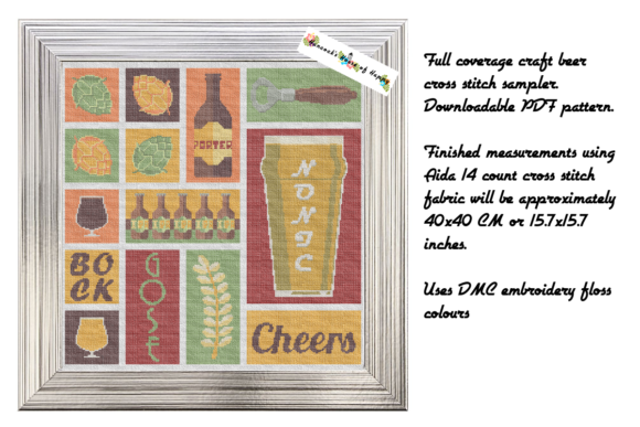 Craft Beer Cross Stitch Sampler Pattern