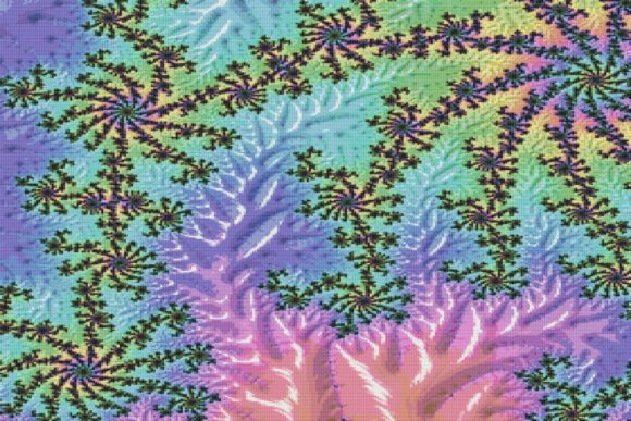 Cross Stitch Pattern - Fractal - Rainbow