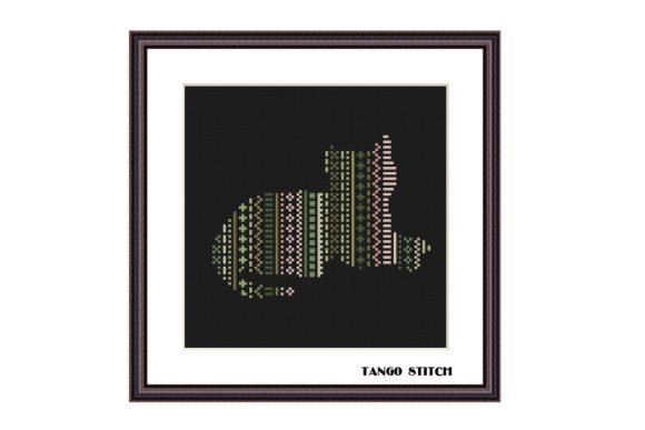 Cute Ornament Cat Easy Cross Stitch