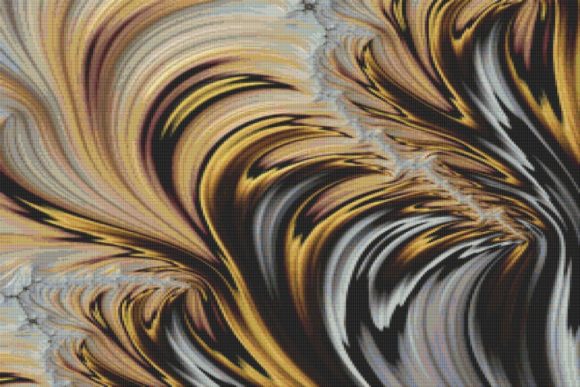 Fractal Cross Stitch Pattern - Yellow