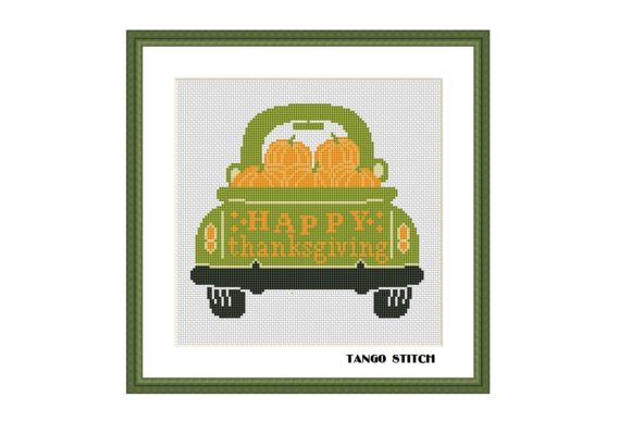 Happy Thanksgiving Pumpkins Cross Stitch