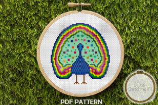 Peacock Modern Cross Stitch Pattern