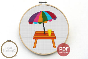 Table N Umbrella Cross Stitch Pattern