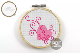 Valentines Heart Modern Cross Stitch